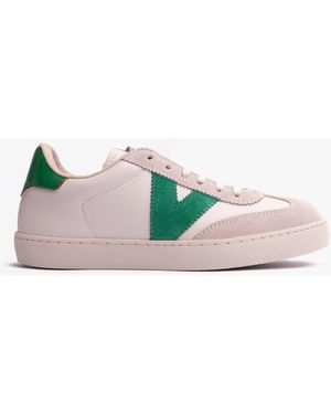 Victoria Berlin Faux Leather & Split Trainers Verde - Pink