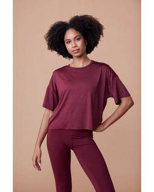 Mountain Warehouse 'Shadow' Crop Top Breathable Quick Dry Sports Tee - Purple