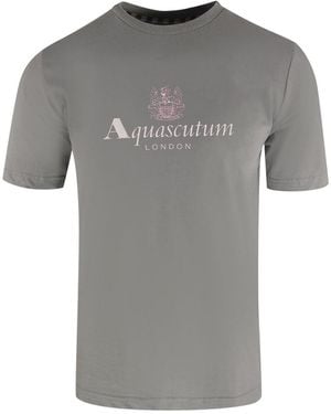 Aquascutum Active Big Logo Moonrock T-Shirt Cotton - Grey