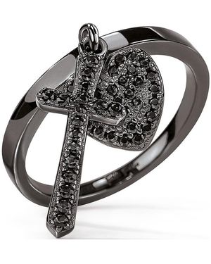Folli Follie 3R17S060Kk-56 Ladies Ring - Black
