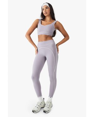 DSGN Studio Ultra Sculpt Contrast Piping Sports Legging - Purple