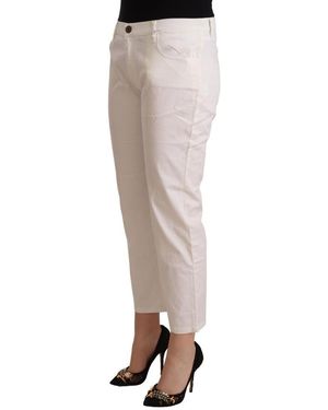 L'Autre Chose L'Autre Cotton Mid Waist Cropped Denim Jeans - Natural