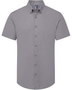 PREMIER Supreme Oxford Short-Sleeved Formal Shirt (Steel) - Grey