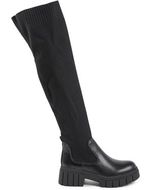 19V69 Italia by Versace High Boot Leather - Black