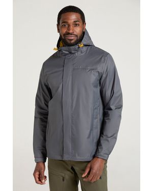 Mountain Warehouse 'Torrent' Rain Jacket With Zipped Pockets Waterproof Adjustable Hem - Grey
