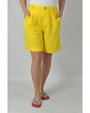 Benetton Long Cotton Bermuda Shorts - Yellow
