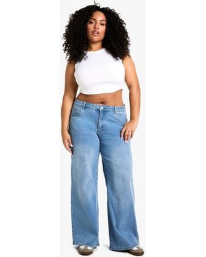 Boohoo The Plus Boyfriend Jean - Blue