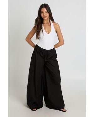 Boohoo Cotton Poplin Cargo Trousers - Black