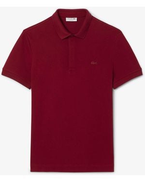 Lacoste Paris Strech Pique Polo Shirt Bordeaux - Red
