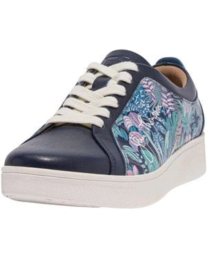 Fitflop Fit Flop /Ladies Jim Thompson Leather Trainers - Blue