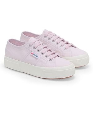 Superga Ladies 2740 Lace Up Platforms /Avorio) - Purple