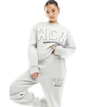 ASOS Sweat With Varsity Logo - White