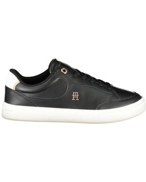 Tommy Hilfiger Leather Lowtop Trainers Casual Style - Black