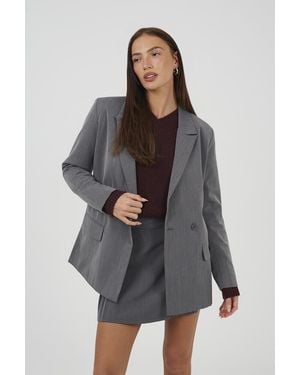 Brave Soul Structured Blazer Cotton - Grey