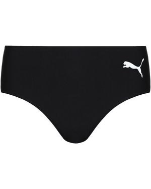 PUMA Graphic Logo Stretch High Waist Black/white S Brief Bikini 515971 01