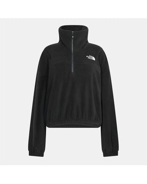 The North Face Glacier Relaxed Fit Funnel Neck Long Sleeve Sweatshirt - Black