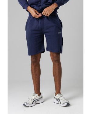 Firetrap Dark Regular Fit Cotton Blend Fleece Shorts With Drawstring Waist - Blue