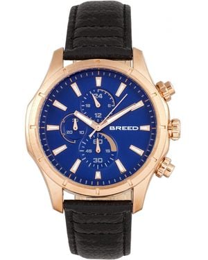 Breed Lacroix Chronograph Leather-Band Watch - Blue