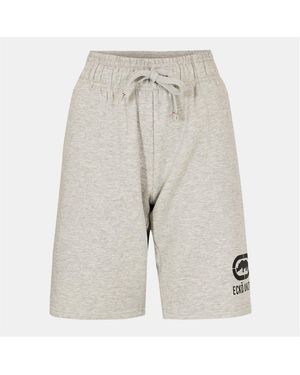 Ecko' Unltd Drophead Bermuda Sweat Shorts With Elasticated Waistband - Grey