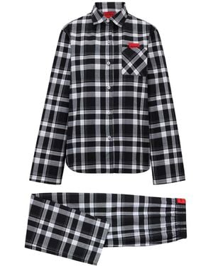HUGO Flannel Pyjamas - Black