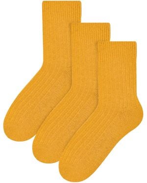 Steve Madden 3 Pairs Wool Dress Socks - Orange