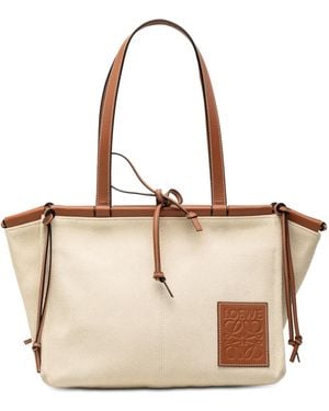 Loewe Pre-Owned Small Canvas Cushion Tote - Natural