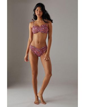 Warehouse Ruched Front Bikini Top - Multicolour