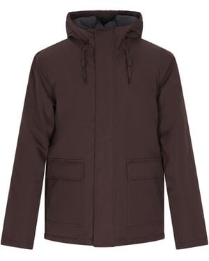 Dreimaster Winterjas Donkerbruin - Paars
