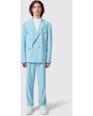 Viggo Tailoring Zidan Oversized Jacquard Trousers - Blue