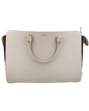 Burberry Banwell Medium Leather Handbag - Grey