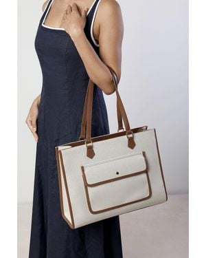 Where's That From Wheres Henley Canvas Shoulder Tote Bag - Blue