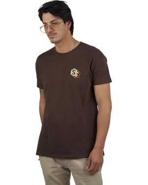 Superb Korte Mouw T-shirt Met Ronde Hals Born To Be Sprbca-2202 Man - Bruin