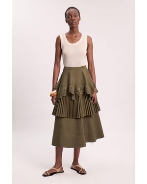 Karen Millen Ruffled Maxi Skirt - Green
