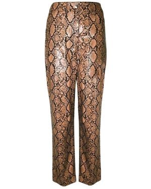 Amy Lynn Amylynn Snake Patterned High Rise Trousers - Brown