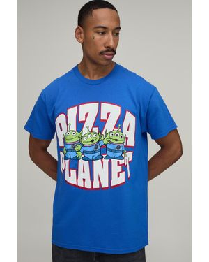 BoohooMAN Oversized Toy Story Alien Pizza License Print T-Shirt - Blue