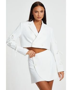 Quiz Wrap Mini Skirt - White