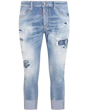 DSquared² Sailor Jean Destroyed Reinforced Denim Jeans Cotton - Blue