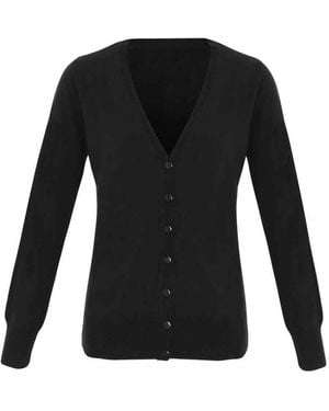 PREMIER Essential Acryl V Hals Vest - Zwart