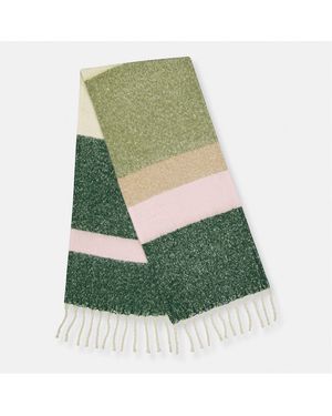 Pieces Accessories Ombre Oblong Scarf With Fringe - Green