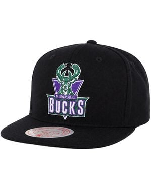 Mitchell & Ness Nba Milwaukee Bucks Wool Solid Cap - Black