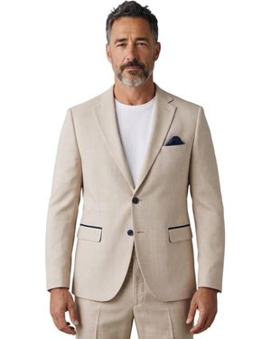 Paul Andrew Checked Tailored Fit Blazer - Natural