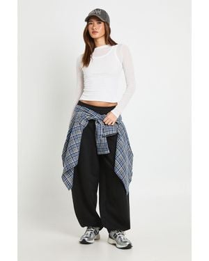 Boohoo Barrel Leg Jogger - Blue