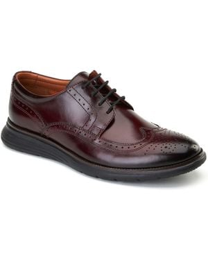 Base London Flight 25 Leather Bordo Brogues Shoes - Brown