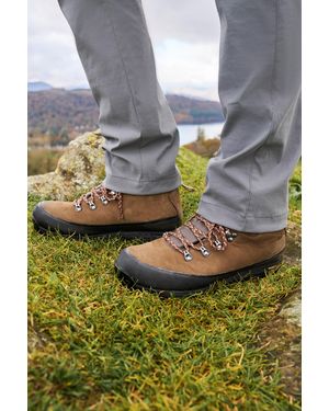 Mountain Warehouse 'Quest' Walking Boots Isogrip Outsole Waterproof Hiking Shoes Leather - Grey