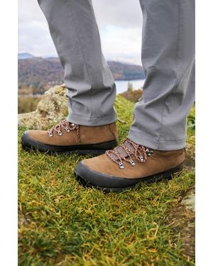 Mountain Warehouse 'Quest' Walking Boots Isogrip Outsole Waterproof Hiking Shoes Leather - Grey