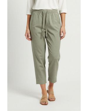 Secret Label Tencel Crop Trousers Elasticated Waist - Green