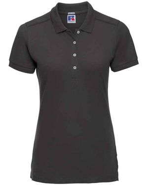 Russell Ladies Pique Stretch Polo Shirt - Black