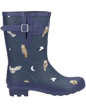 Cotswold Ladies Woodland Owl Mid Cut Wellington Boots (Mid) - Blue