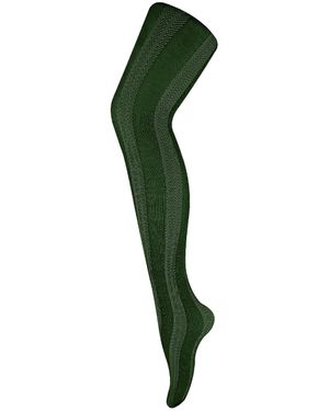 Sock Snob 1 Pack Ladies Coloured 80 Denier Opaque Patterned Soft Tights - Green