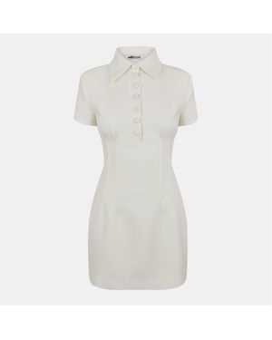 Odd Muse The Ultimate Button Plaquette Collared Mini Dress - White